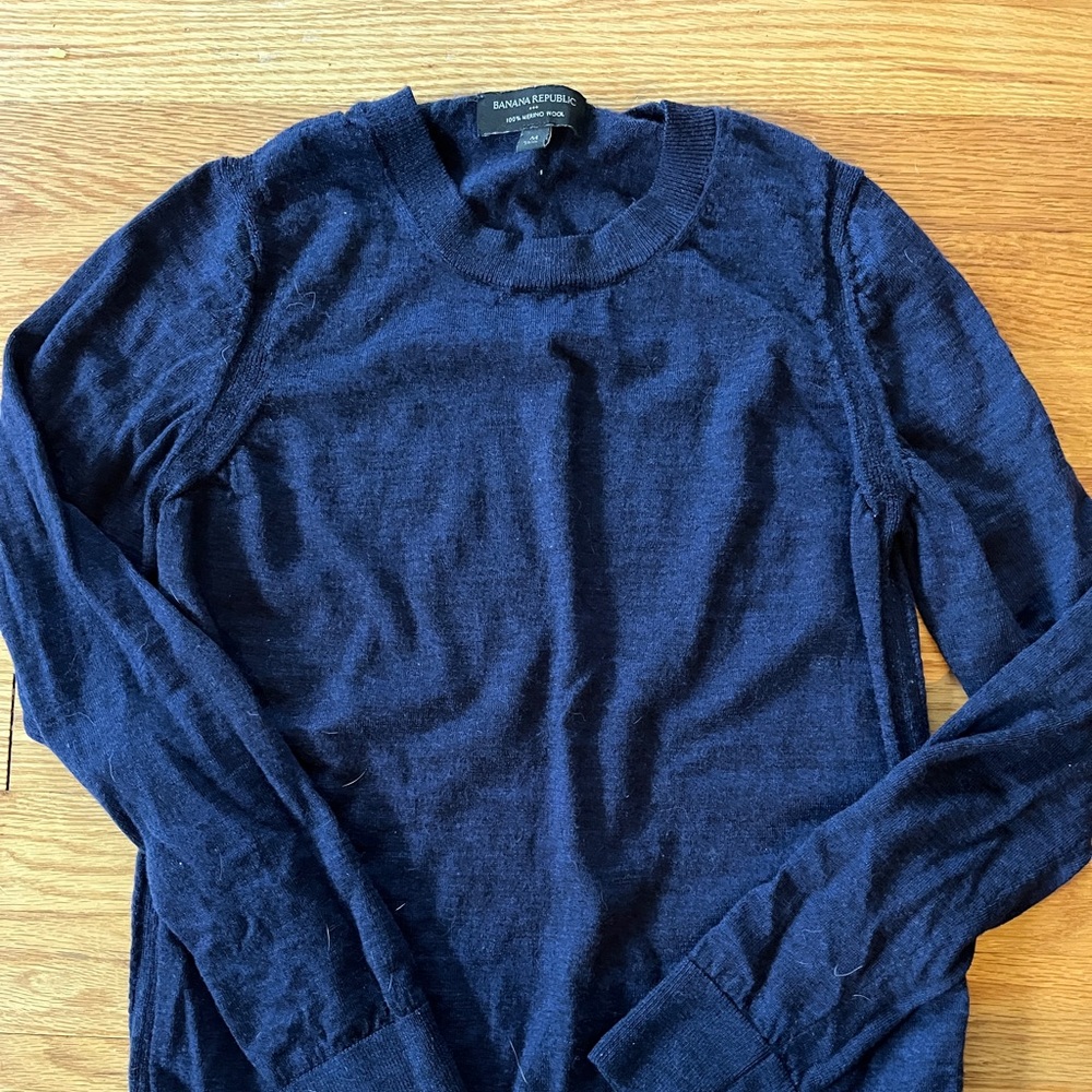 Banana Republic Navy Merino Wool Sweater